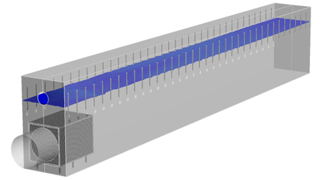 backwash flume air water interface